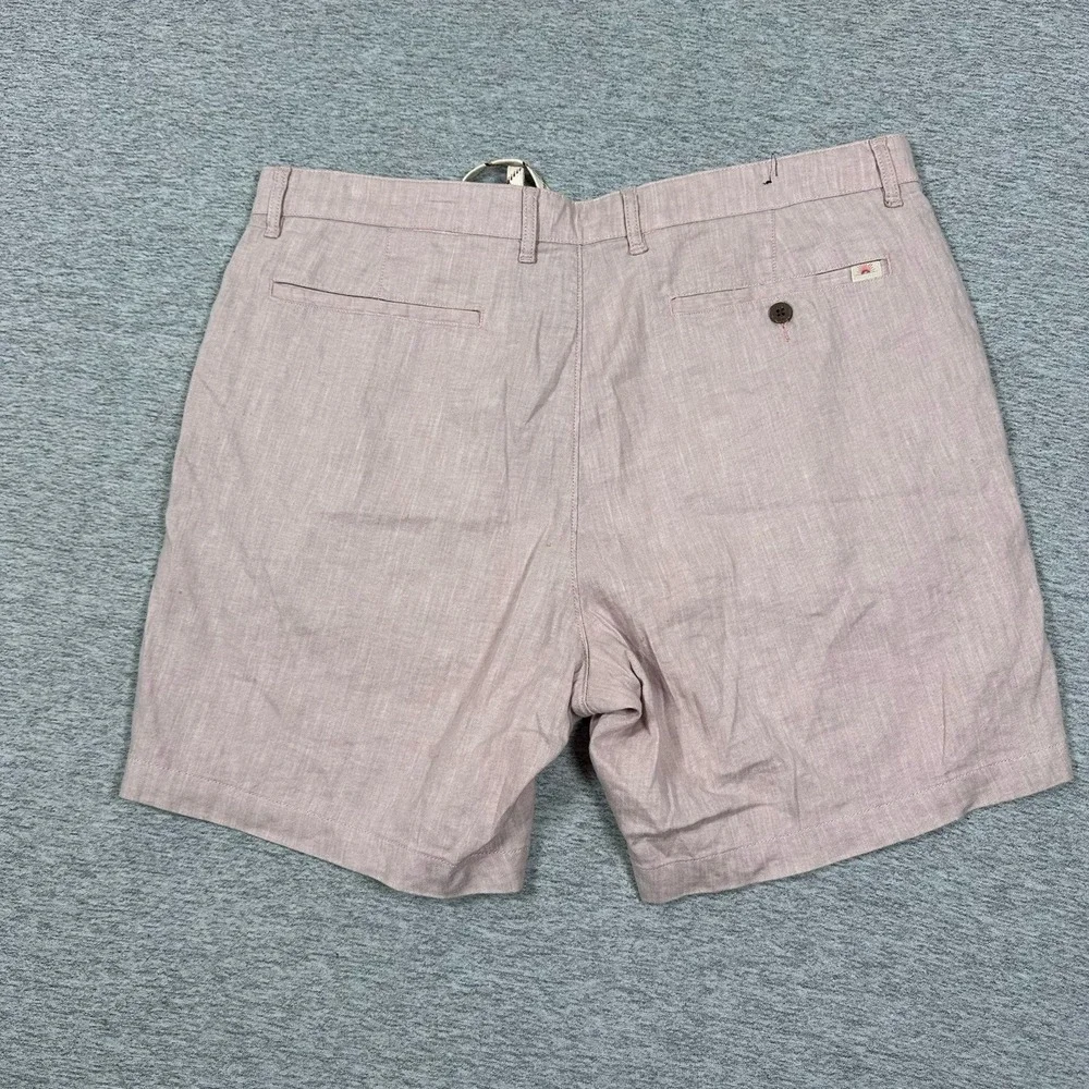 Faherty Shorts Mens Size 38 Pink Tradewinds Linen Black Drawstring Outdoor